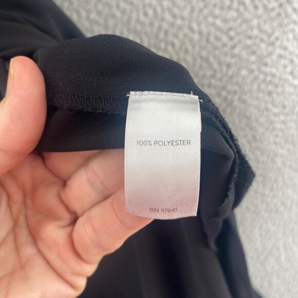 J Jill Dress Womens 2X Plus Black Wearever Chiffon Duster Tie Waist Cap Sleeve - Picture 6 of 10